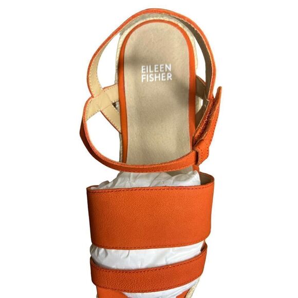 Eileen Fisher Devi-Tn Tangelo Tumbled Nubuck Platform NWT Size 7M - Picture 4 of 6